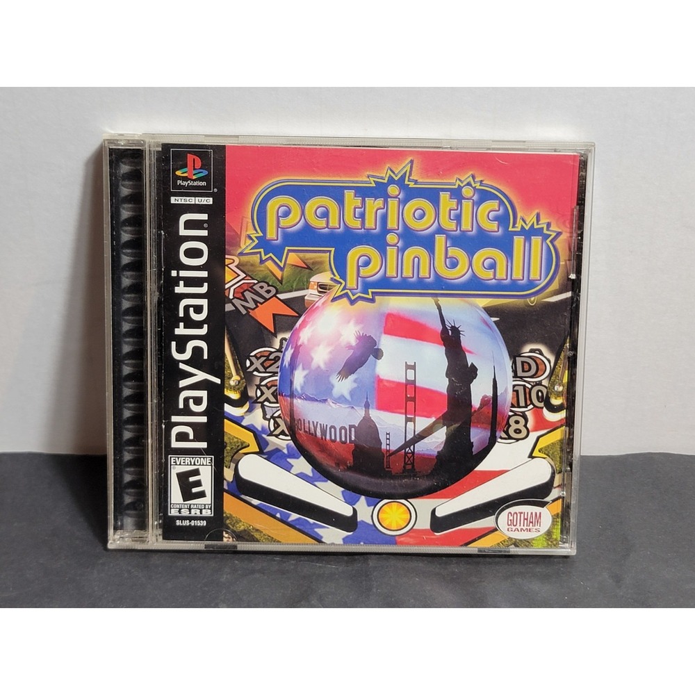 Patriotic Pinball Sony PlayStation PS1 Black Label Gotham Games SLUS-01539